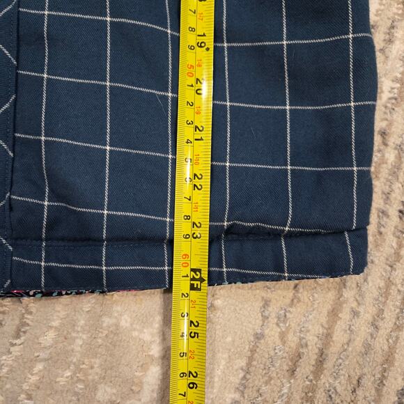 The North Face Reversible Barn Chore Coat Lightweight Floral Blue Windowpane L - Picture 9 of 9